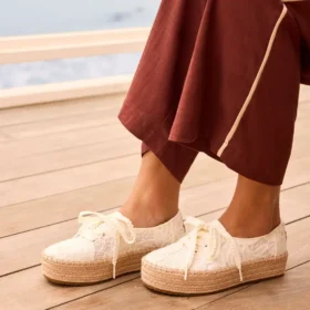 Kadınlar için Valencia Bağcıklı Platform Espadriller