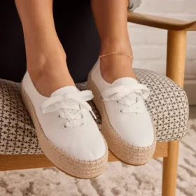 Kadınlar için Valencia Bağcıklı Platform Espadriller